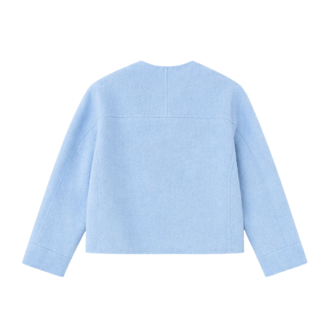 Wool/Cashmere Patch Pocket Short Jacket