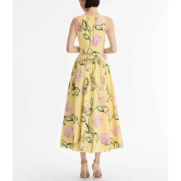 Poplin Floral Pleated Cotton Dress