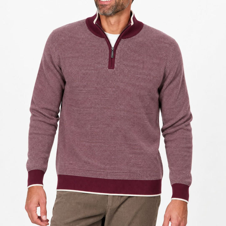 Quarter Zip Cashmere Sweater, Shiraz