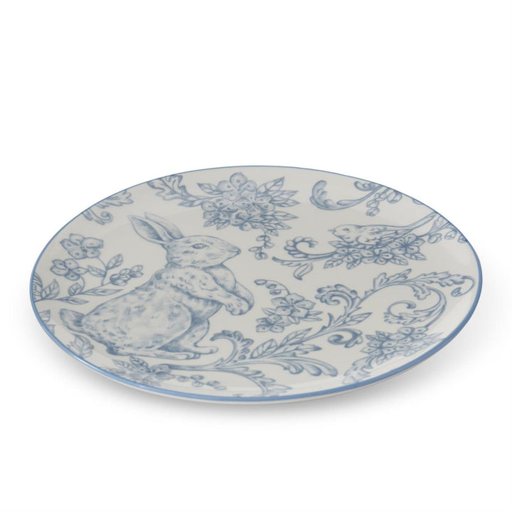 8" Blue & white Dolomite Easter Bunny Plate