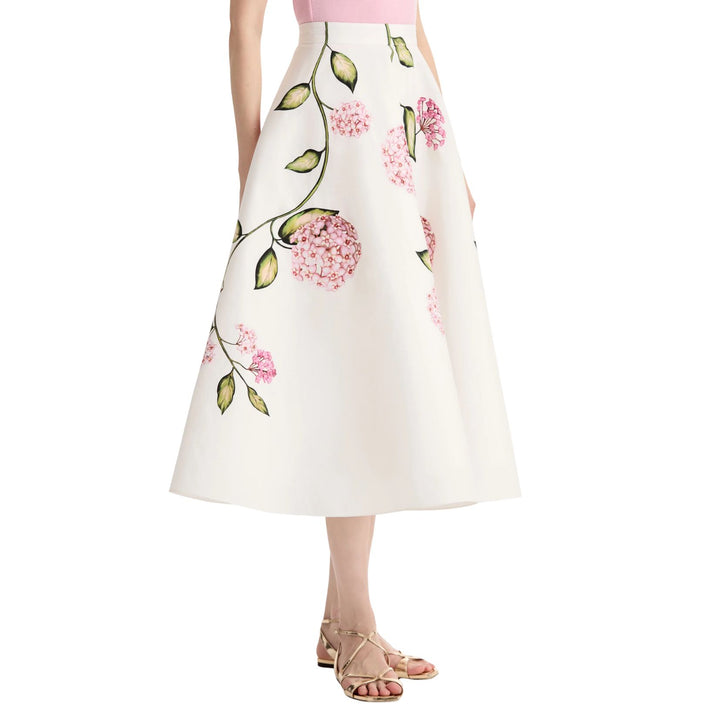 Porcelain Flowers Poplin Skirt
