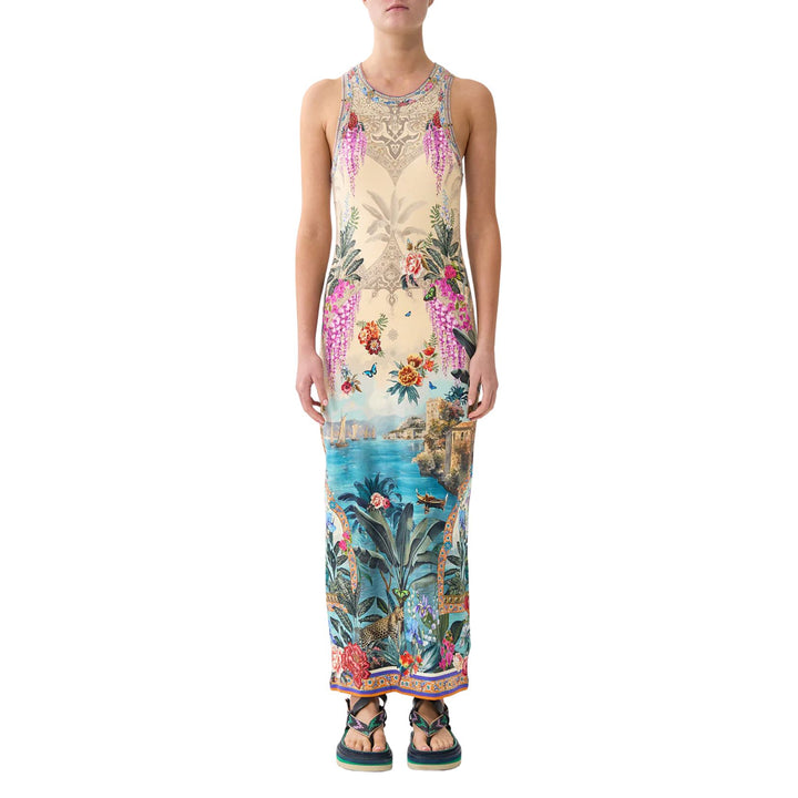 Jersey Tank Dress in Bodrum Botanicals