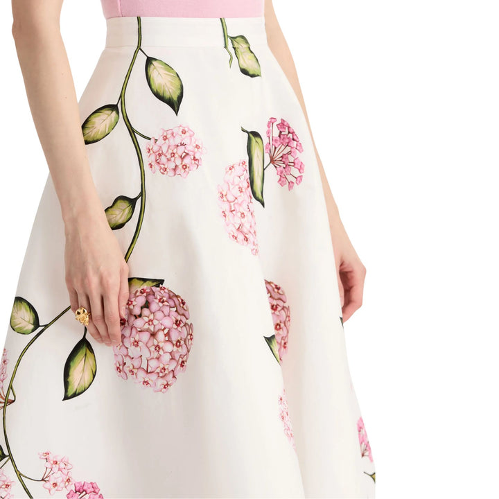 Porcelain Flowers Poplin Skirt