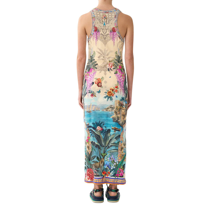 Jersey Tank Dress in Bodrum Botanicals