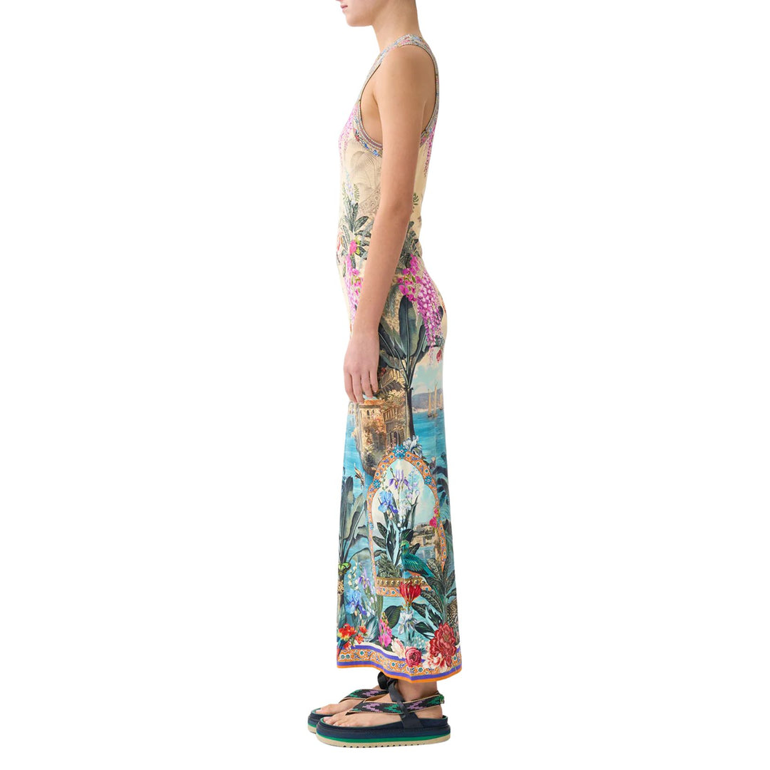 Jersey Tank Dress in Bodrum Botanicals