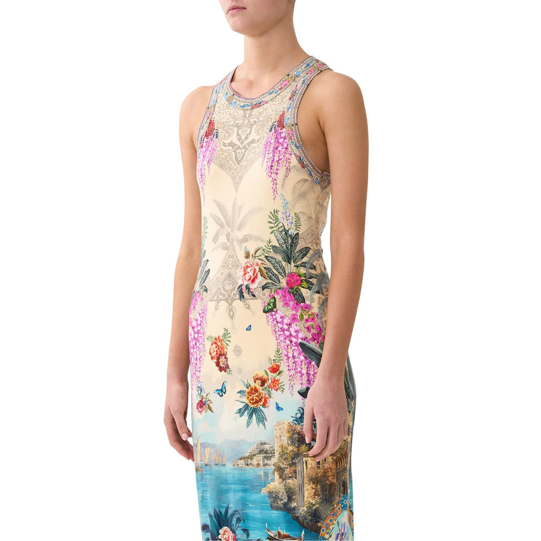 Jersey Tank Dress in Bodrum Botanicals