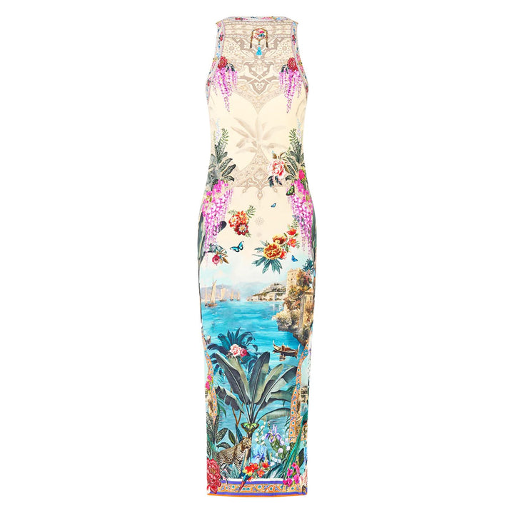 Jersey Tank Dress in Bodrum Botanicals