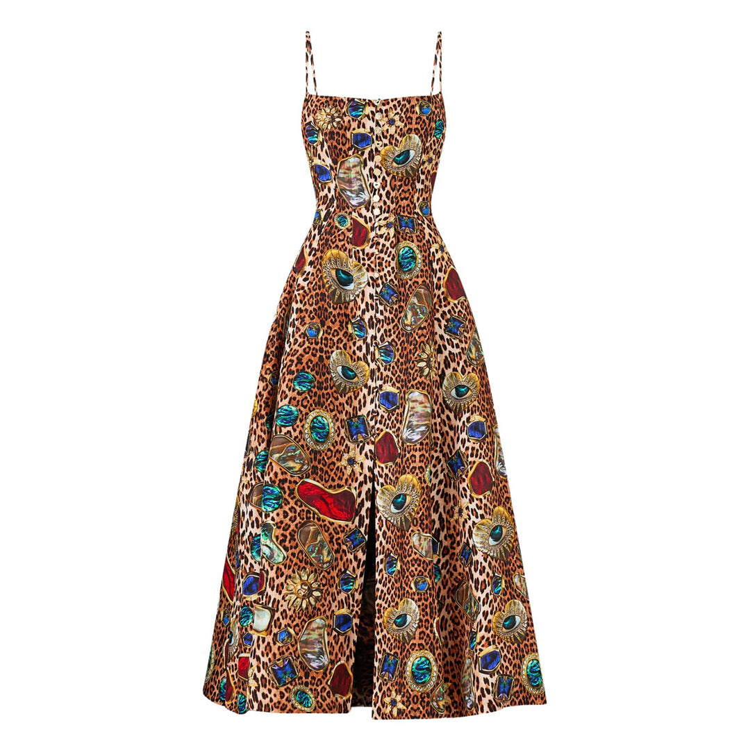 Corset Dress With Long Flared Skirt in Nazar Nirvana