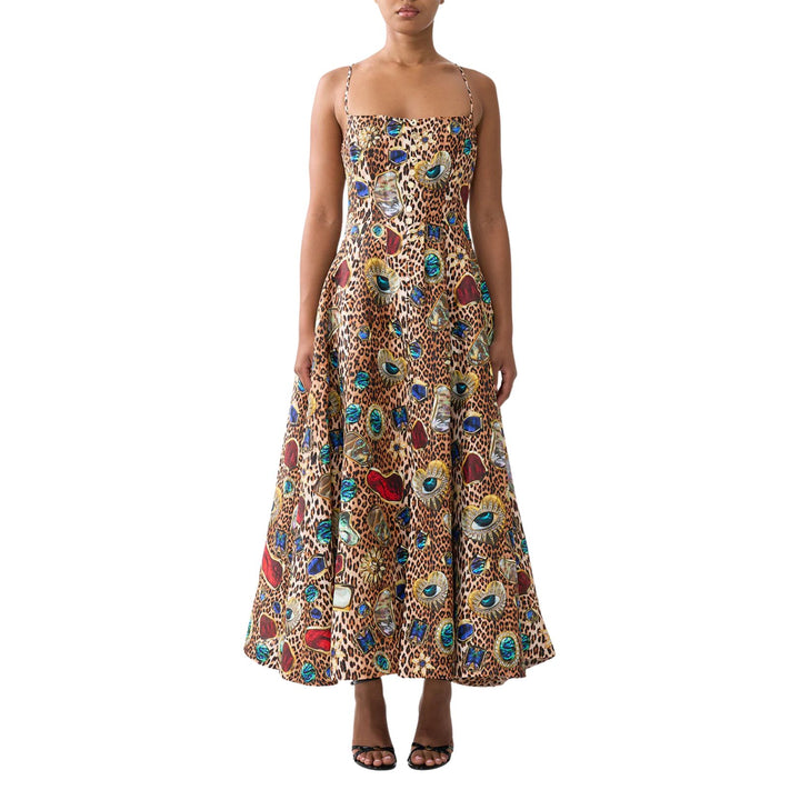 Corset Dress With Long Flared Skirt in Nazar Nirvana