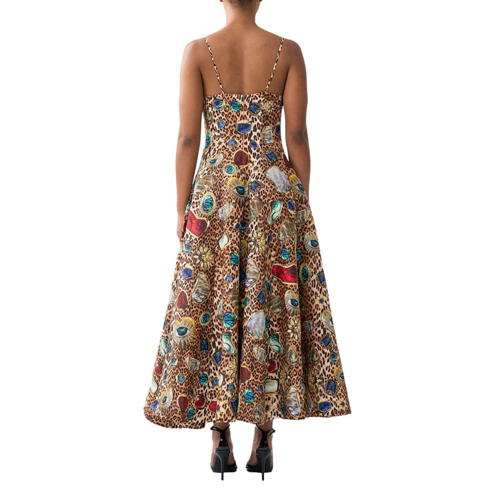 Corset Dress With Long Flared Skirt in Nazar Nirvana