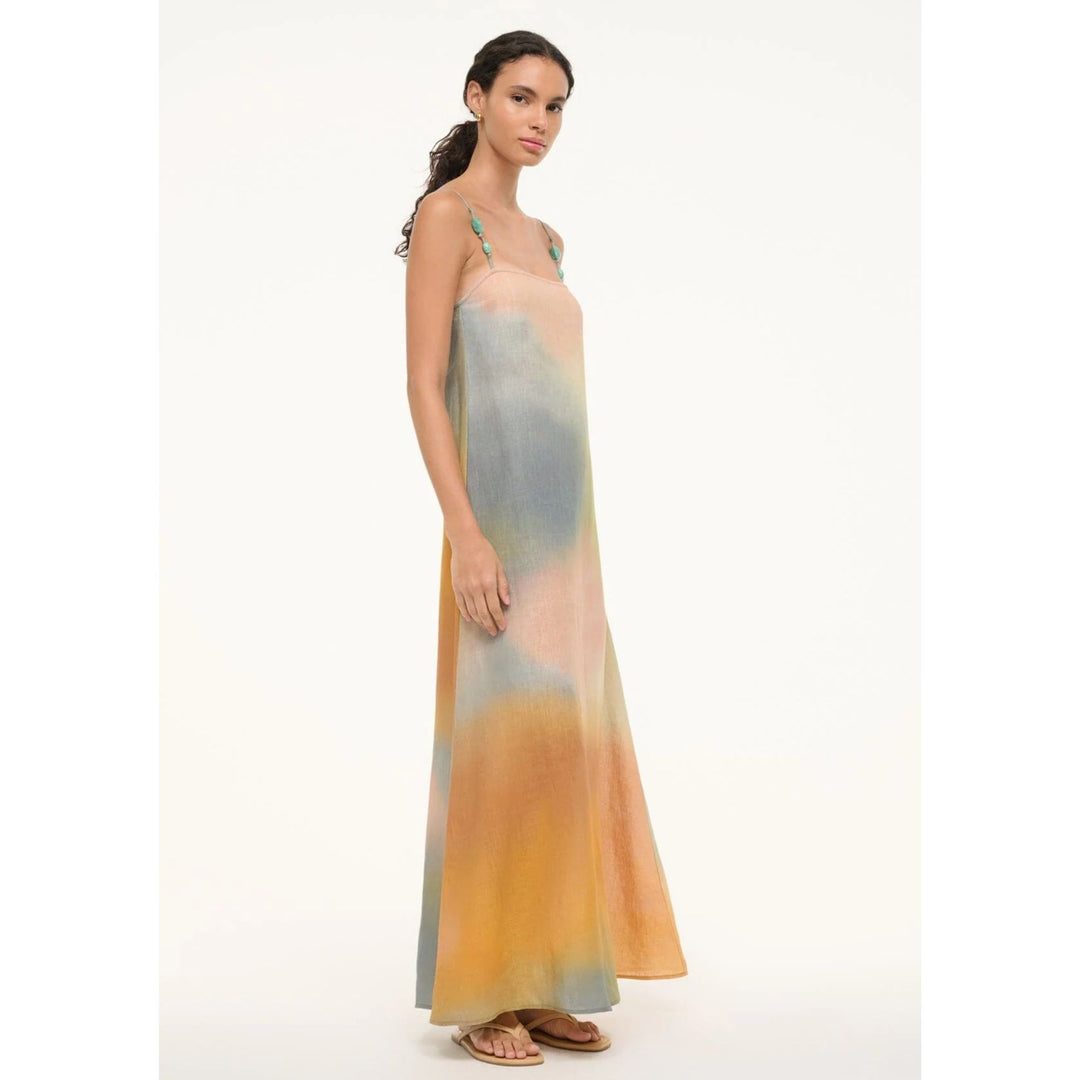 Laura Linen Dress in Pastel Clouds