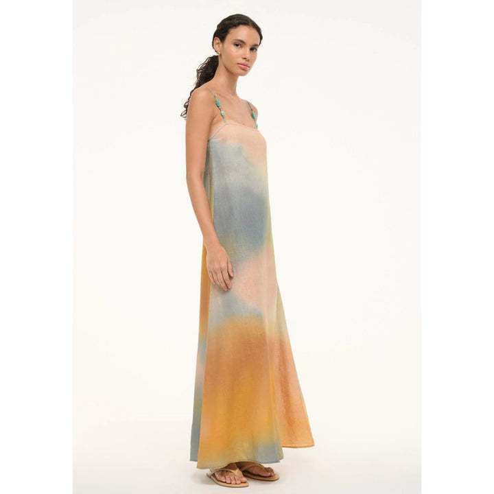 Laura Linen Dress in Pastel Clouds