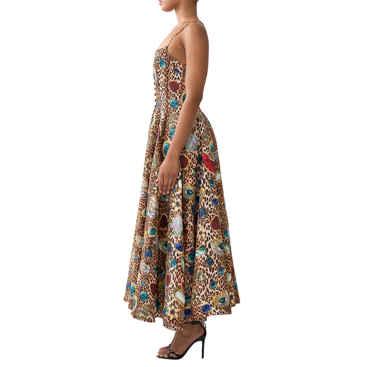 Corset Dress With Long Flared Skirt in Nazar Nirvana