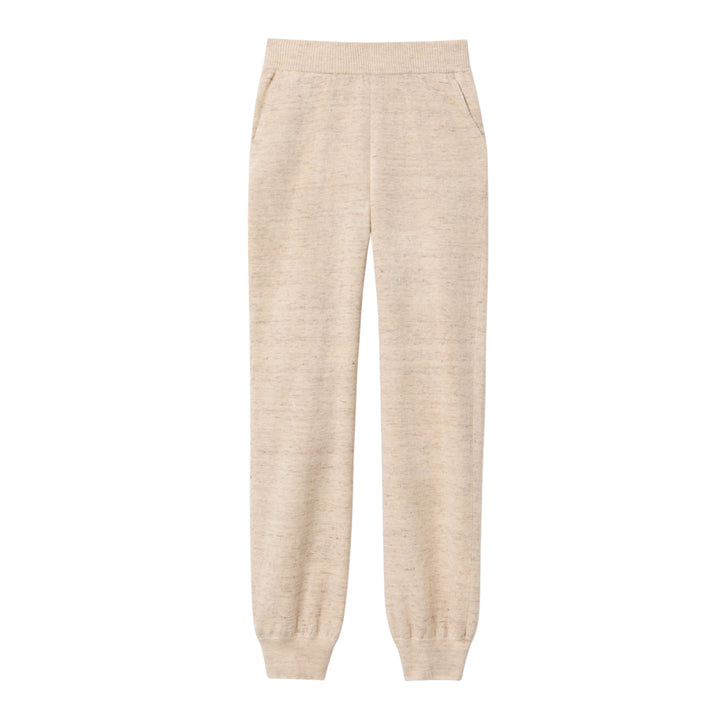 Linen-Cotton Jogger Pant in Marled Neutral