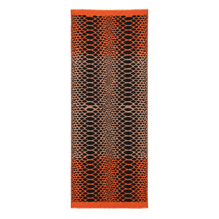 Animal Pattern Stole in Burnt Orange/Light Brown