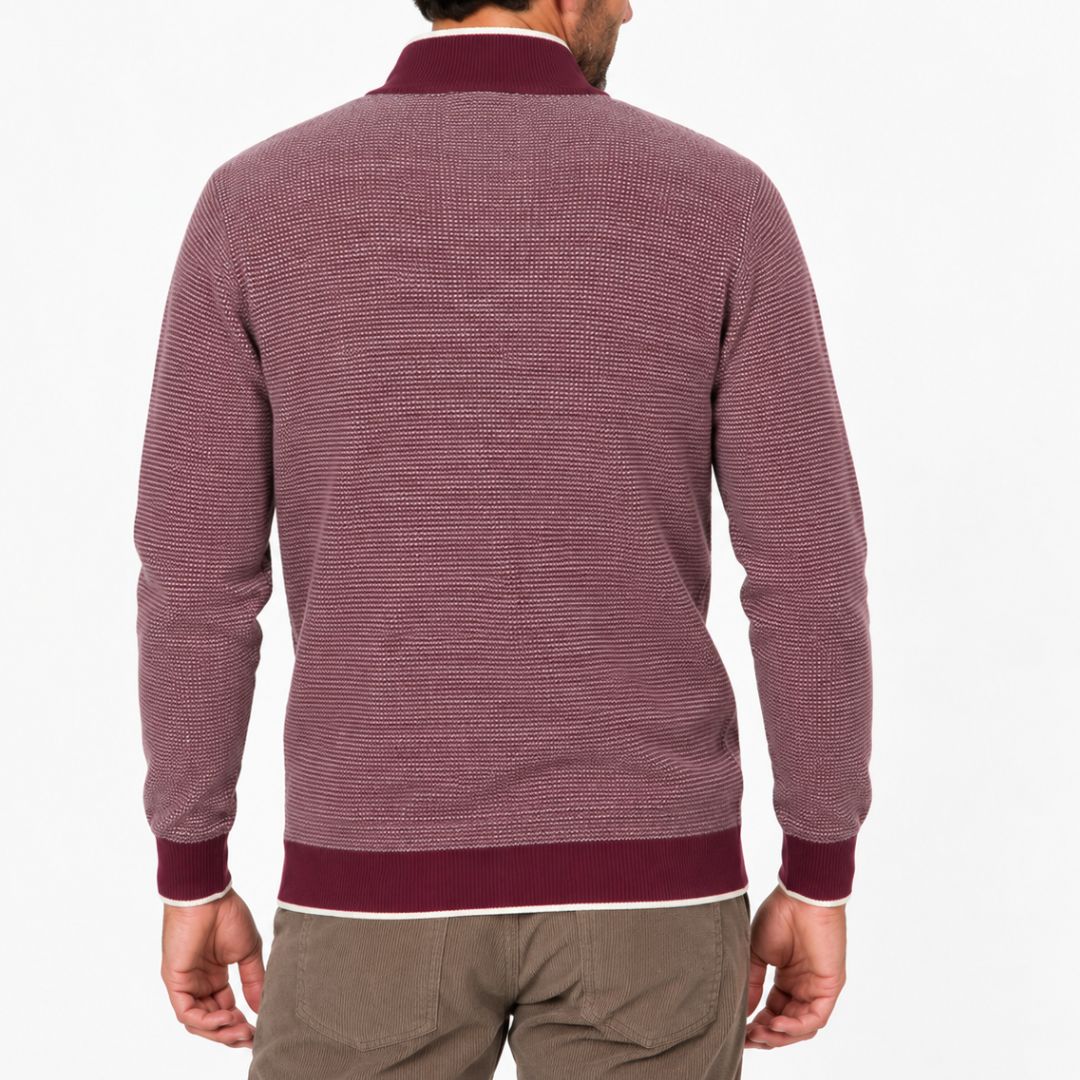 Quarter Zip Cashmere Sweater, Shiraz