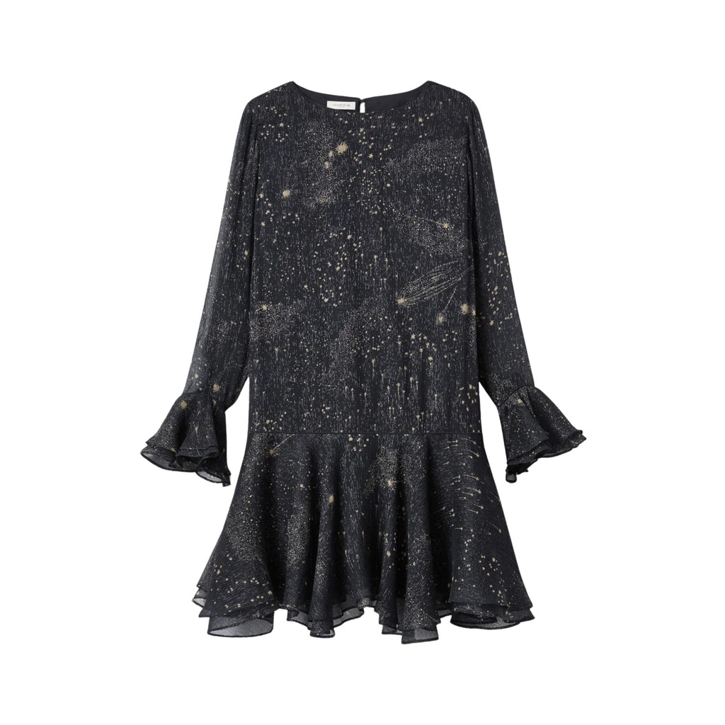 A-Line Ruffle Dress Ink Multi / L A-Line Ruffle Dress Ink Multi / L