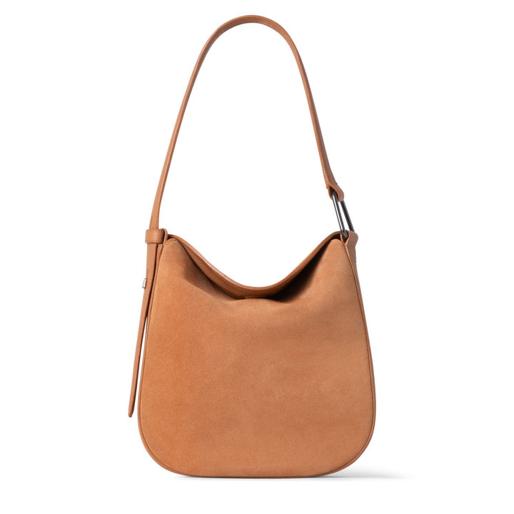 Anna Little Hobo Suede Bag - Cuoio