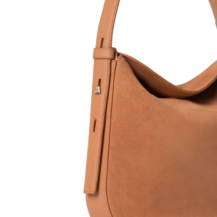 Anna Little Hobo Suede Bag - Cuoio