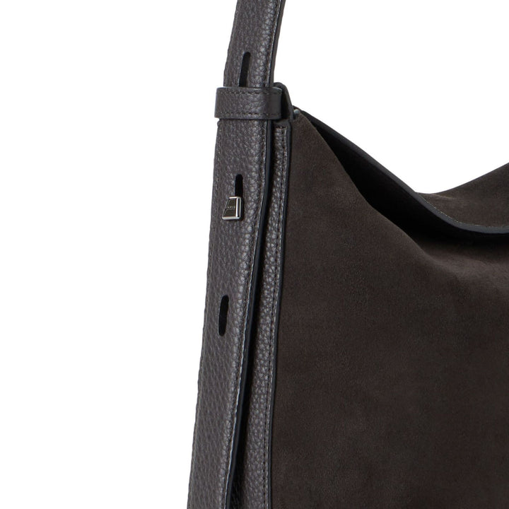 Anna Little Hobo Suede Bag - Mocca