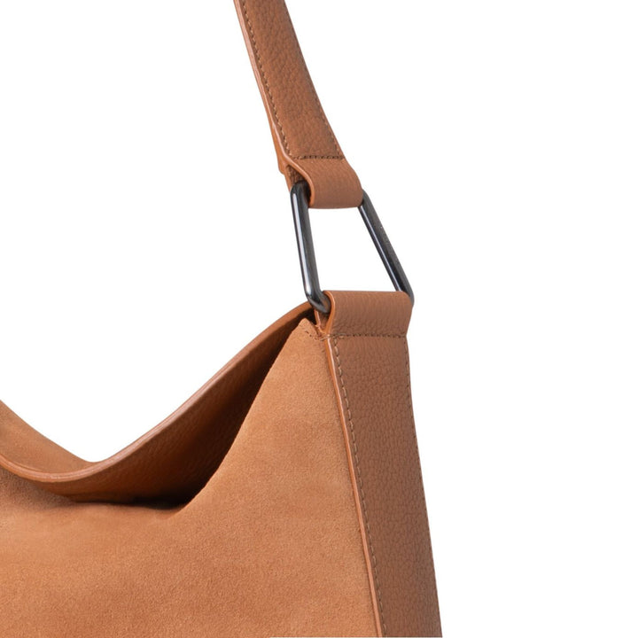 Anna Little Hobo Suede Bag - Cuoio