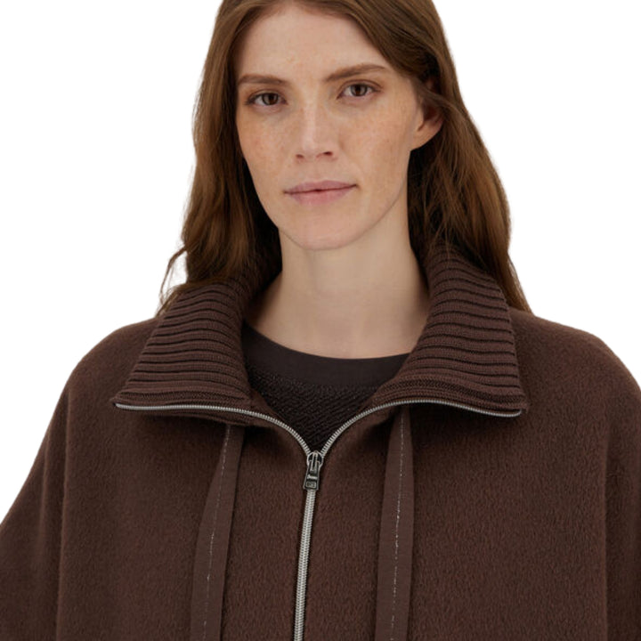 ALPACA BLEND BEAVER-EFFECT JACKET W/ SHORT SLEEVES, ZIP