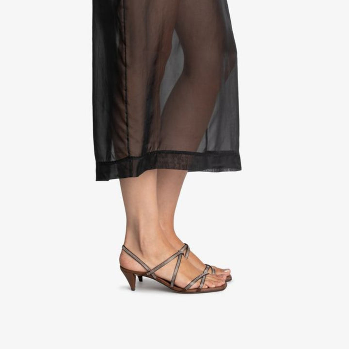 Aday Sandal in Brulee Satin