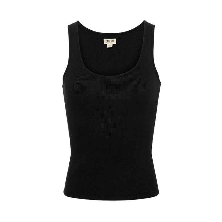 Adira Scoop Neck Tank in Black