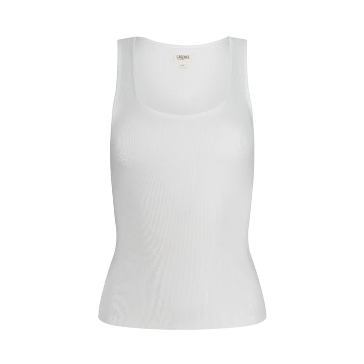 Adira Scoop Neck Tank in Vintage White