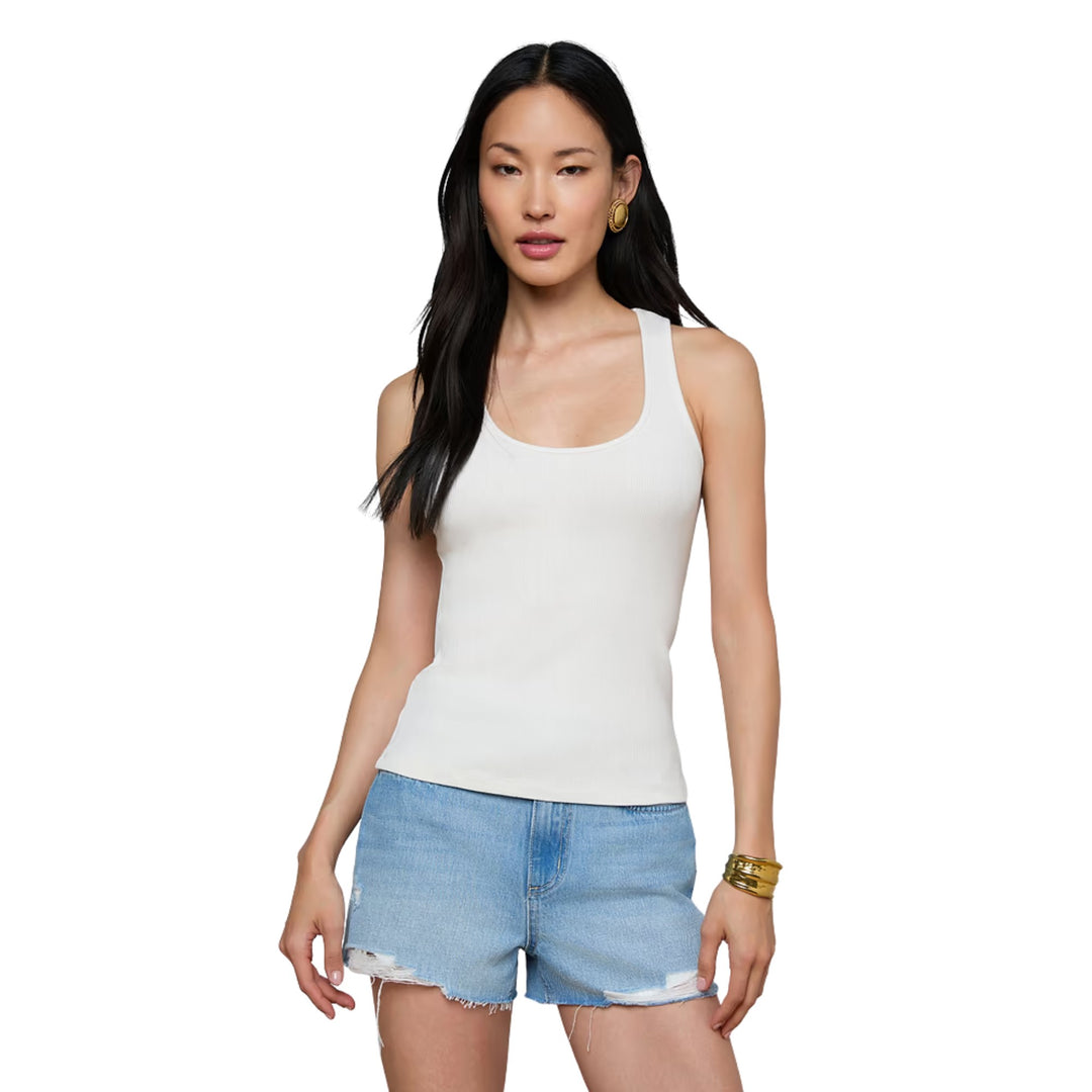 Adira Scoop Neck Tank in Vintage White