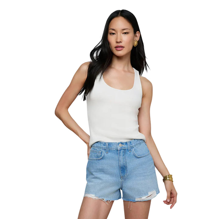 Adira Scoop Neck Tank in Vintage White