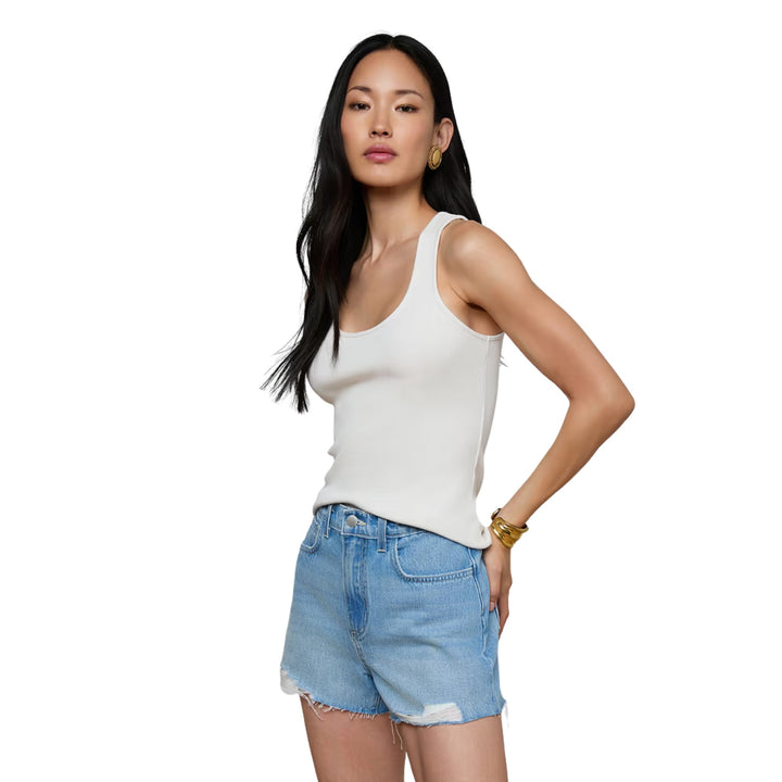 Adira Scoop Neck Tank in Vintage White