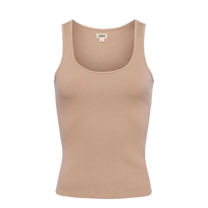 Adira Scoopneck Tank in Cappuccino