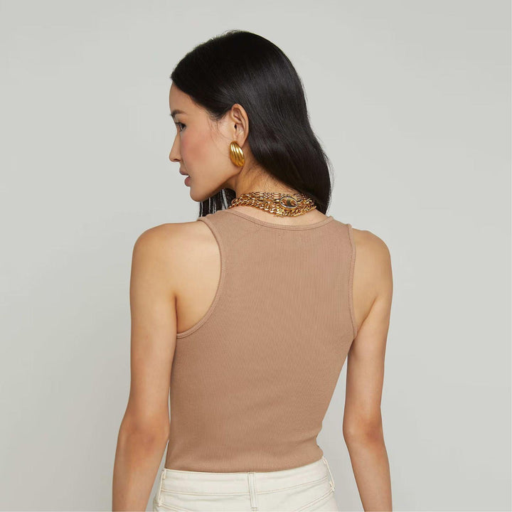 Adira Scoopneck Tank in Cappuccino