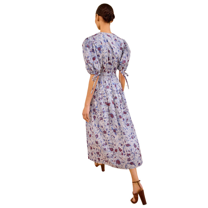 Adriana Short Sleeves Cotton Dress in Gardenia