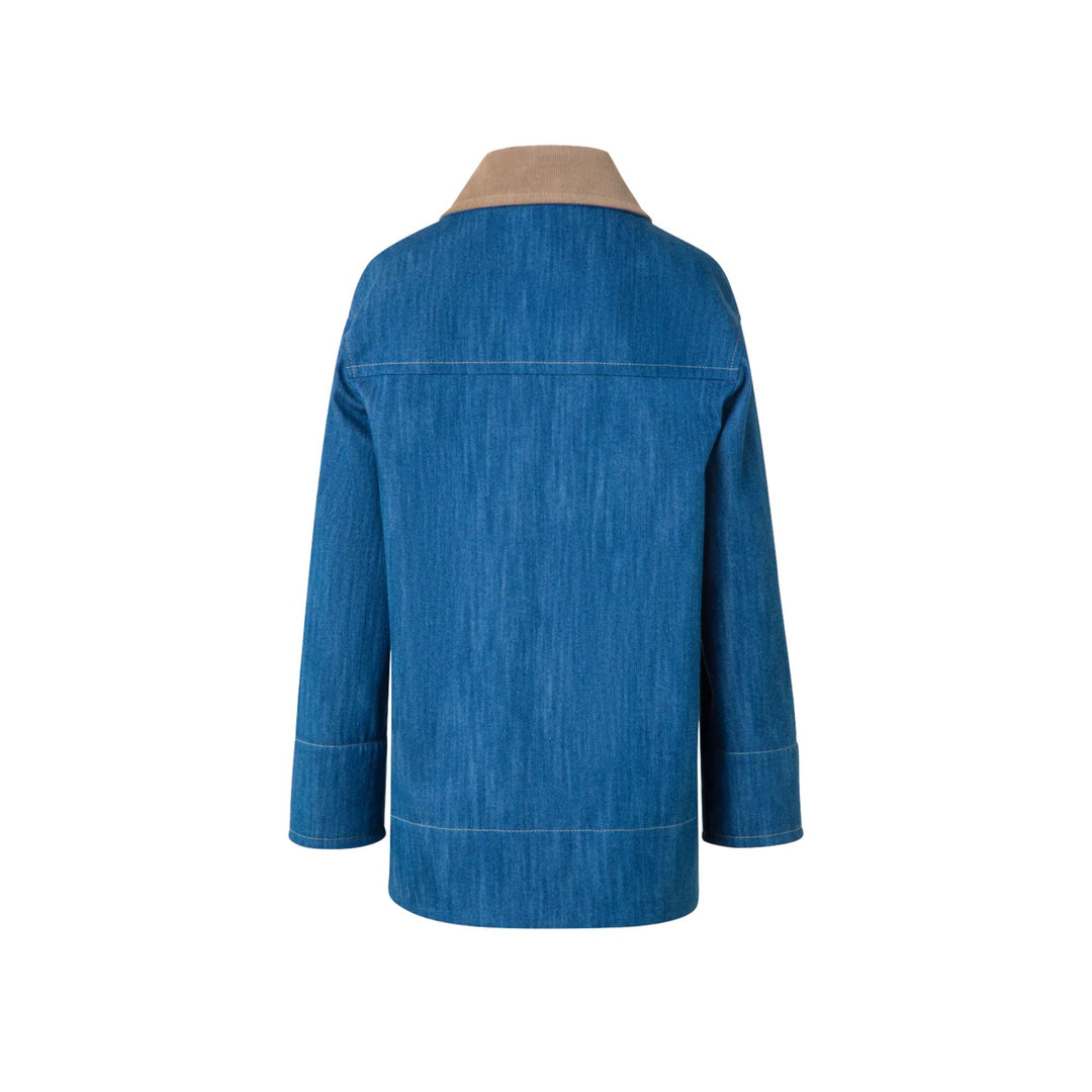 Oversized Cotton Stretch Denim Parka