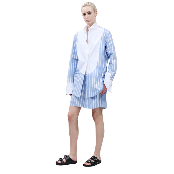Striped Cotton Tunic Blouse
