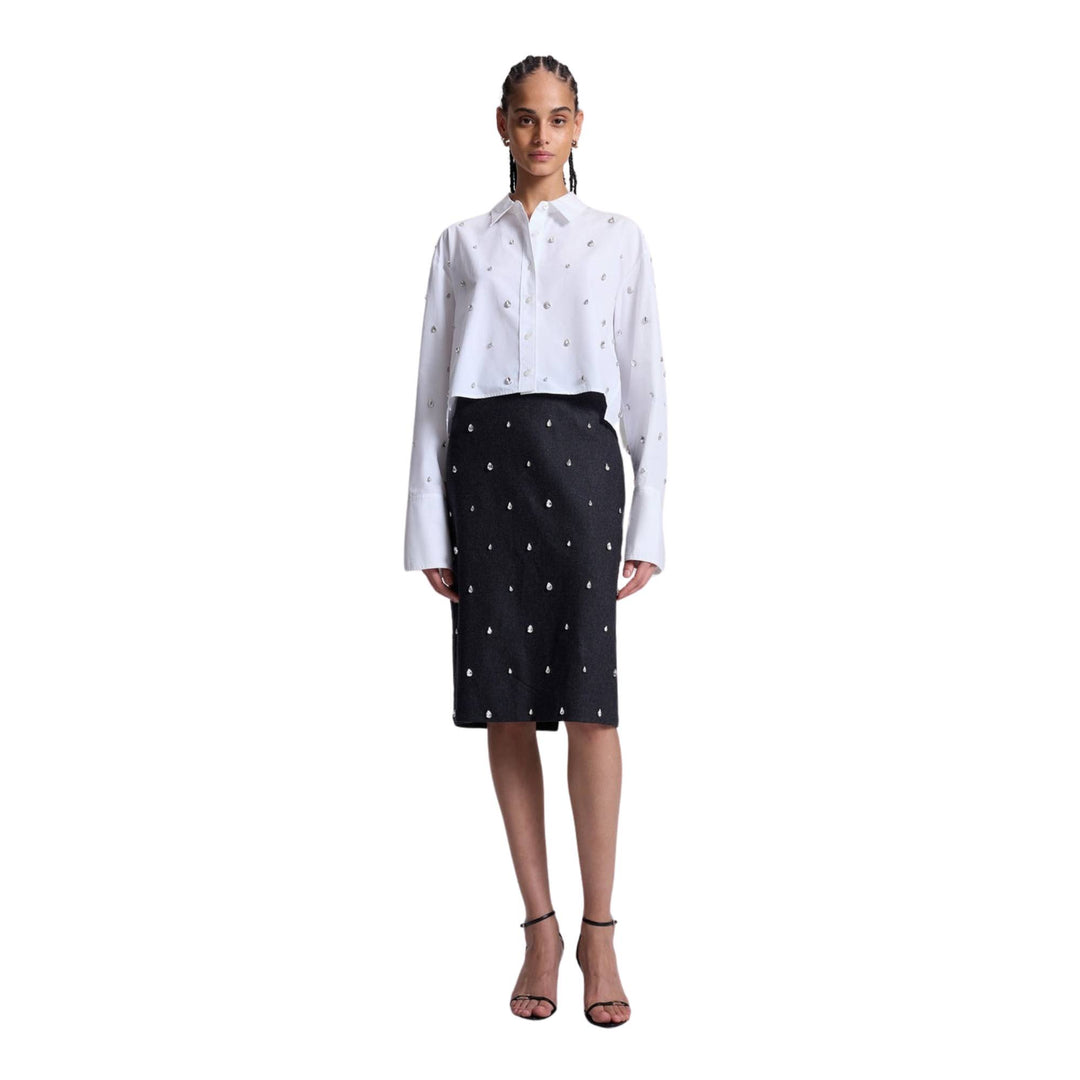 Embellished Mackie Top in White