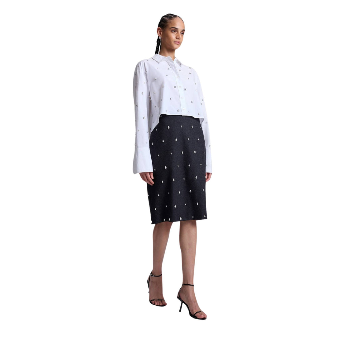 Embellished Mackie Top in White
