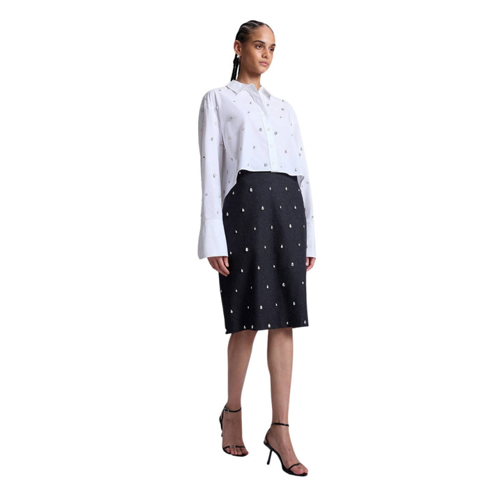 Embellished Mackie Top in White