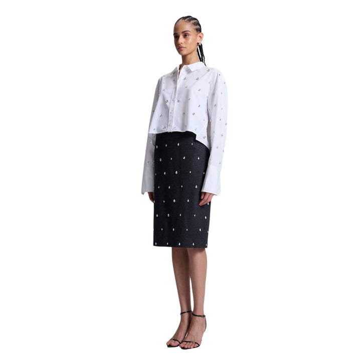 Embellished Mackie Top in White