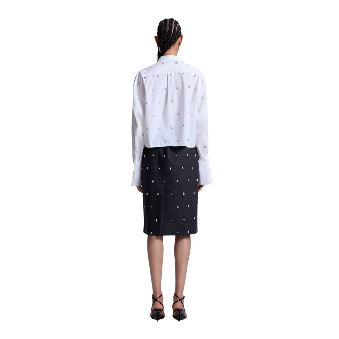 Embellished Mackie Top in White