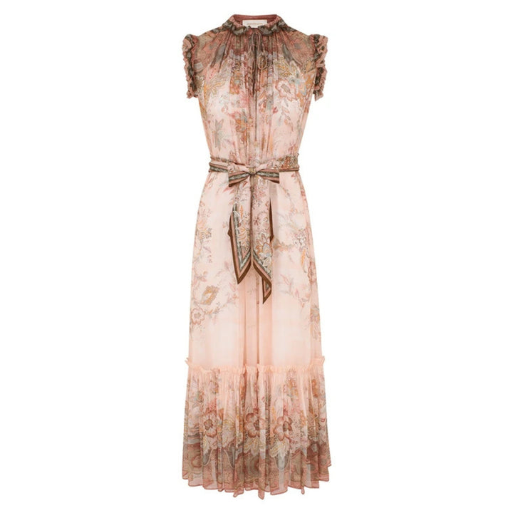 Alchemy Flutter Dress in Pink Paisley