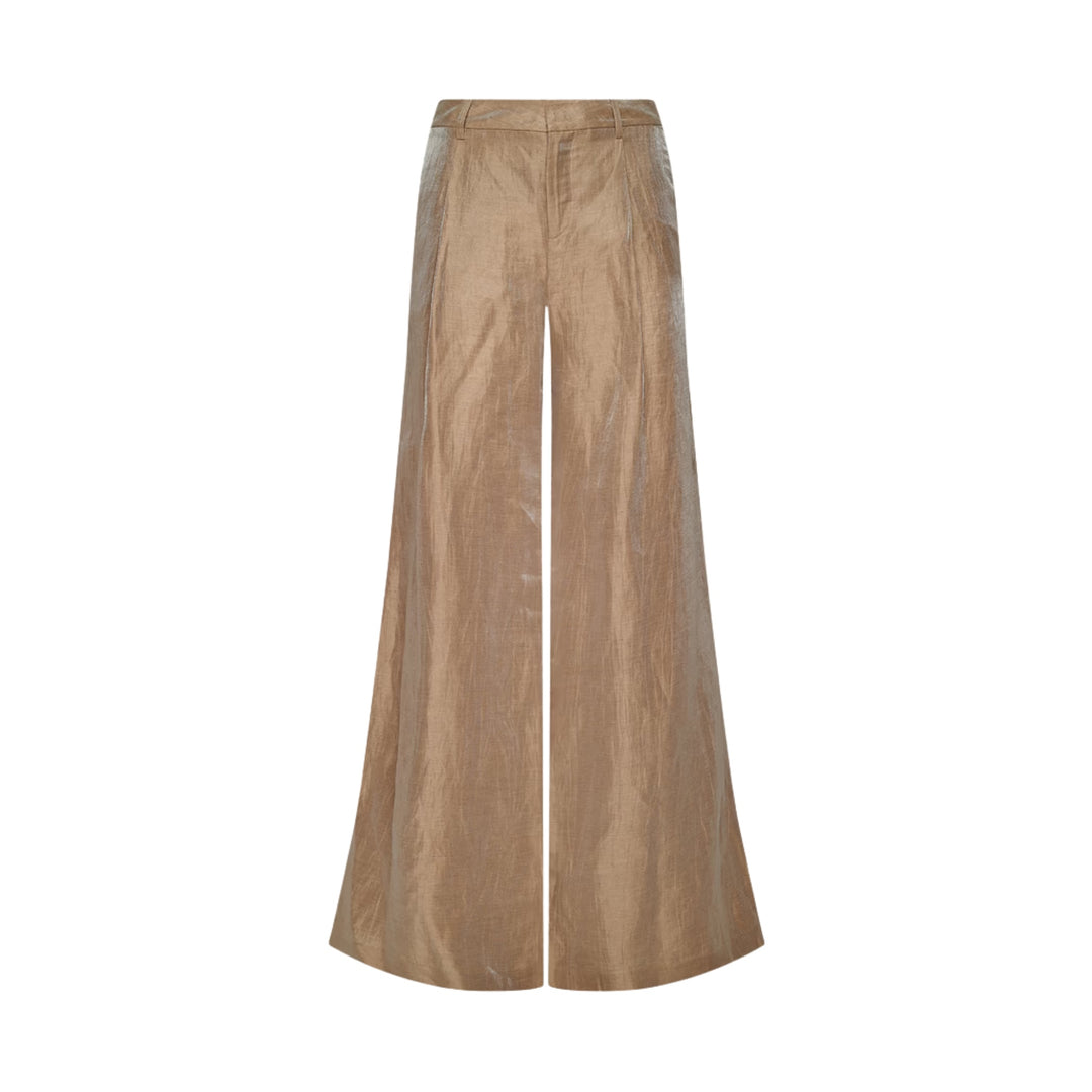 Allanah Mid Rise Trouser in Latte/Gold