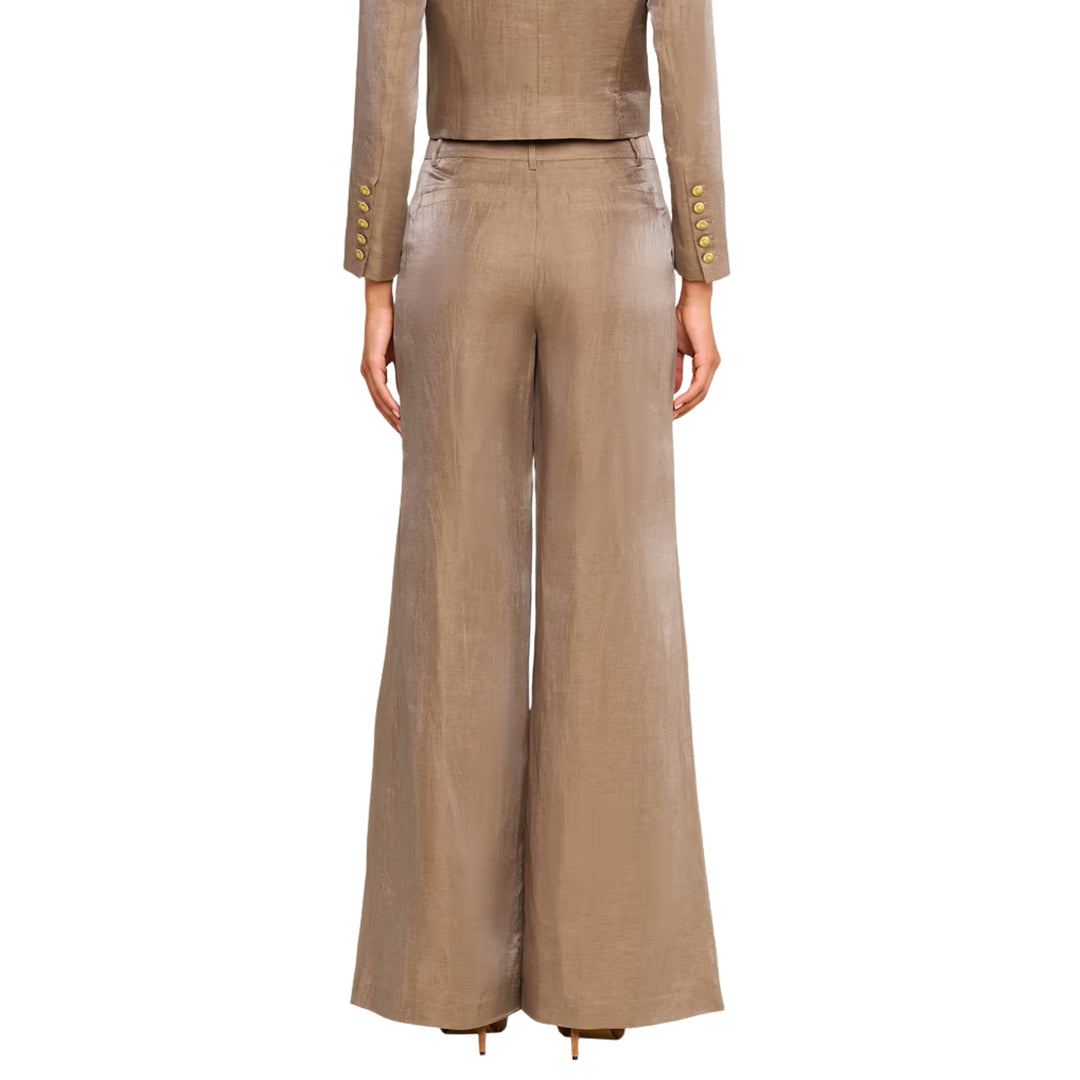 Allanah Mid Rise Trouser in Latte/Gold