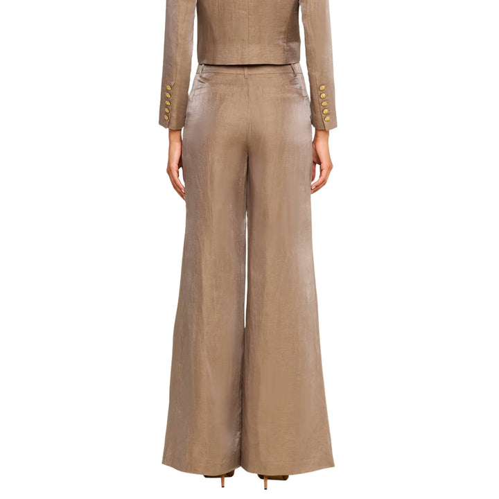 Allanah Mid Rise Trouser in Latte/Gold