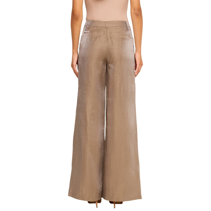 Allanah Mid Rise Trouser in Latte/Gold