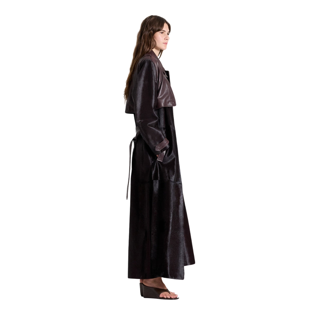 An Affair to Remember Ponyhair Coat in Wine
