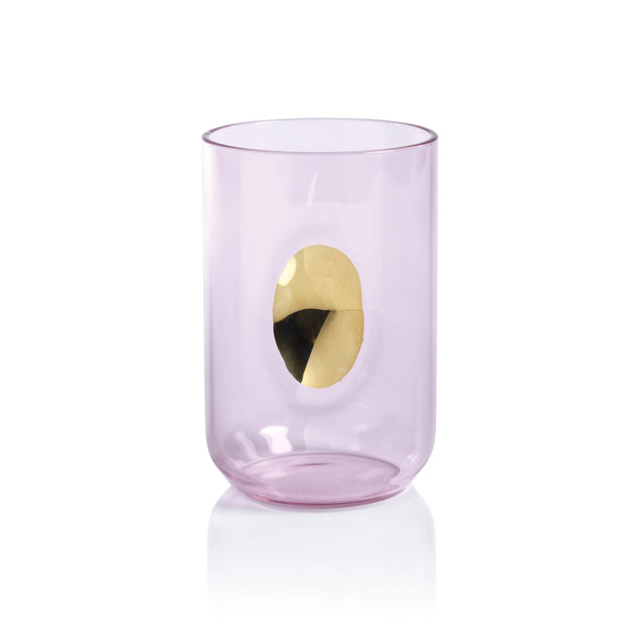 Aperitivio Tumbler with Gold Accent - Peony Pink
