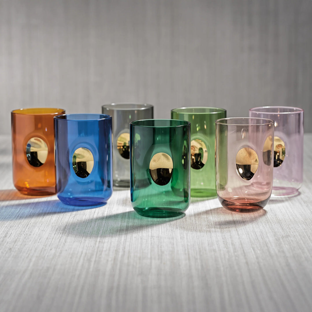Aperitivio Tumbler with Gold Accent - Peony Pink